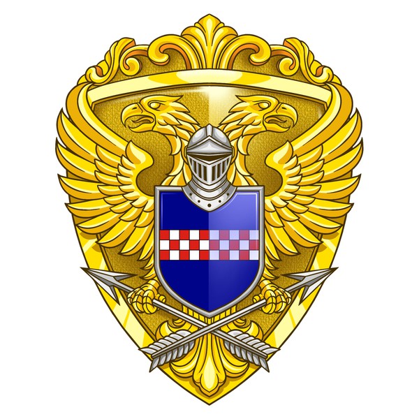 Design an epic family crest in Heroic Stylization for a luxury brand