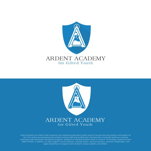 Create a new logo for Ardent Academy, a K-12 STEM education startup (science, technology, engineering and math) Design réalisé par jyrldvs