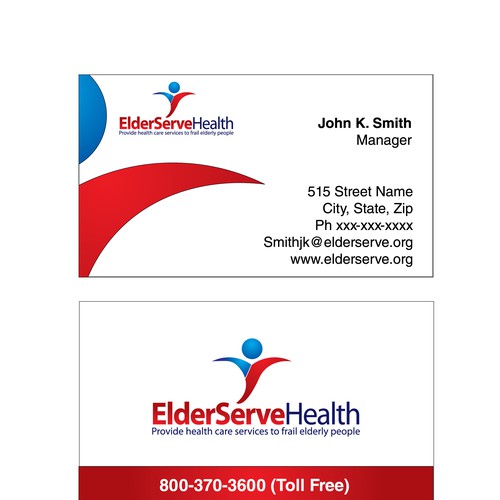 Design an easy to read business card for a Health Care Company Réalisé par Gillydg