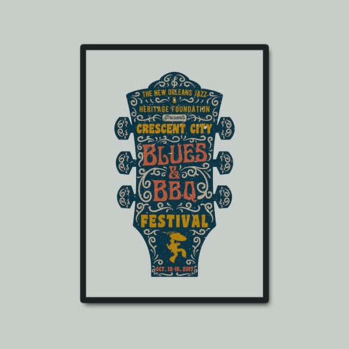 2017 Crescent City Blues & BBQ Festival Diseño de deadkid0018