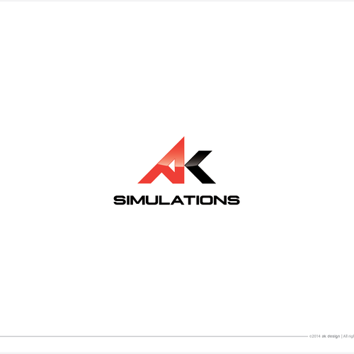 Create a futuristic and catchy logo for AK Simulations Design by AK Designs®