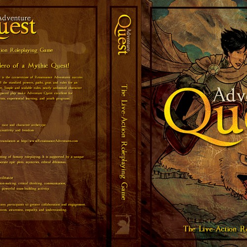 Book Cover for Adventure Quest, the Live-Action Roleplaying Game Design by Brand Leo | Niels