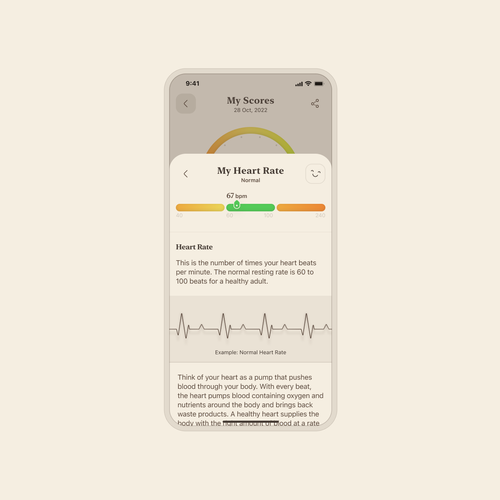 Wellness "vital signs" app - redesign Design by Fabian Design