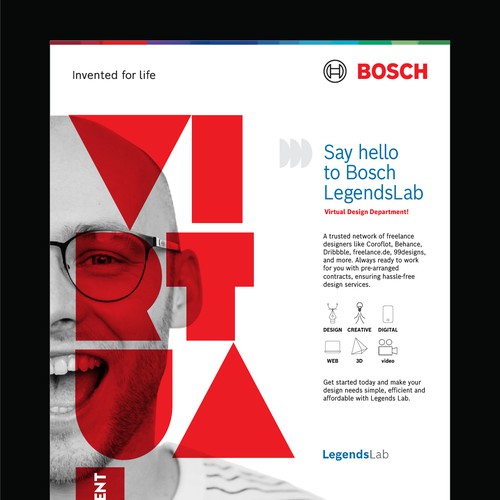Flyer design for BOSCH; progressive service offering Design by Muhammad Shahrooz