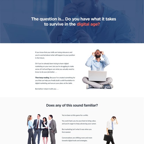 Landing page design contest entry by Archangelo