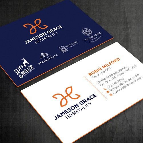 Create a modern and clean business card for a parent company with 4 subsidiaries Design by Felix SH