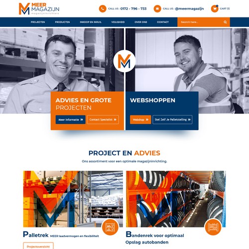 Creative website templates for a leading pallet racks company_ Meermagazijn Design by Adventix