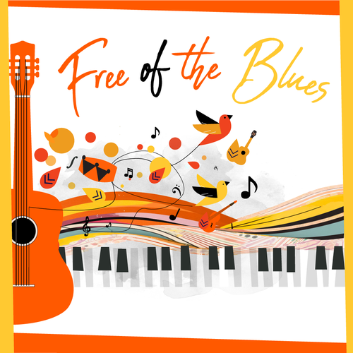 One Panel Album cover for a single salsa song - Free of the Bues Design by ALOTTO