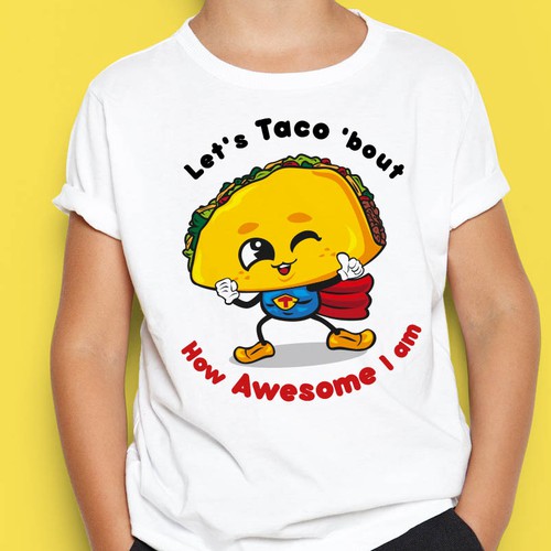 Taco t-shirt designs for children's clothing company. Design by Ronny Hermawan