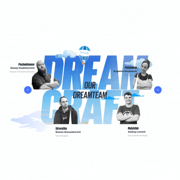 Design by michaelstar* titled "Dreamcraft Studio Team page"