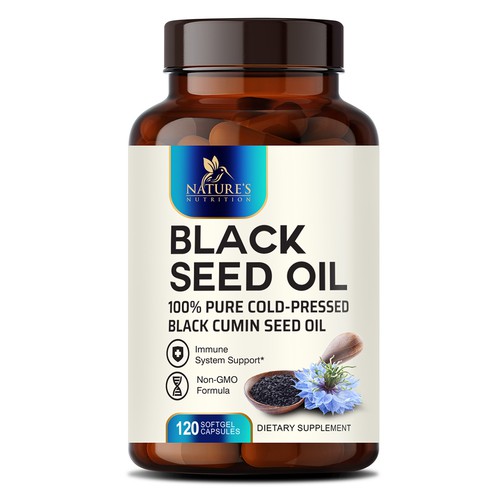 Natural Black Seed Oil Design Needed for Nature's Nutrition Design by sapienpack