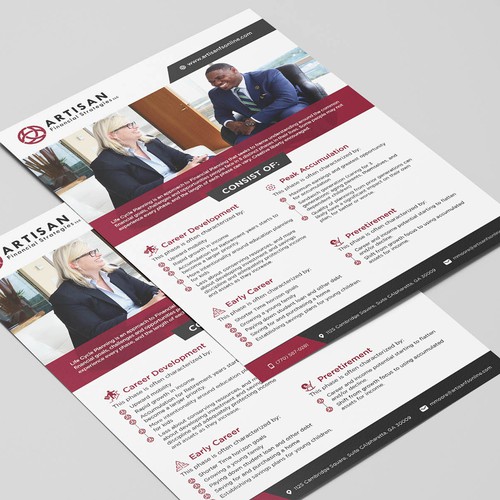 Design Attractive Print flyer explaining financial priorities through life stages Design by Alphabet ♥