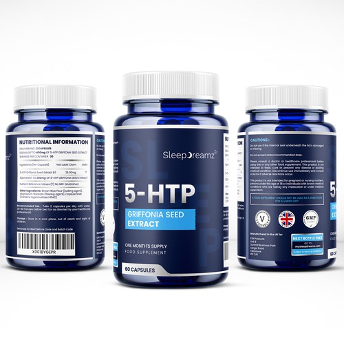 Sleep Supplement Label Design for Global Sleep Brand Design by ZAKIGRAPH ®