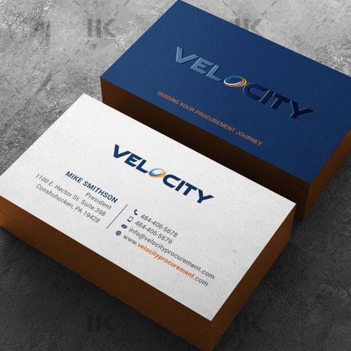 Velocity Procurement - Logo Rebranding - Business Card Design Design by IK_Designs