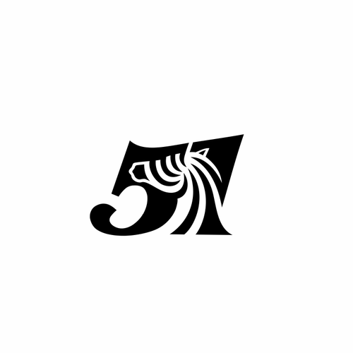 Edgy, Tough, Rugged, clothing Logo cleverly combining "Zebra" and "51" in a unique way. Diseño de JANTUNGHATI