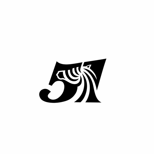 Edgy, Tough, Rugged, clothing Logo cleverly combining "Zebra" and "51" in a unique way. Design by JANTUNGHATI