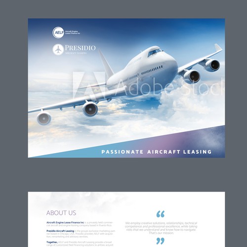 Aviation Leasing Company needs a powerful brochure Brochure contest