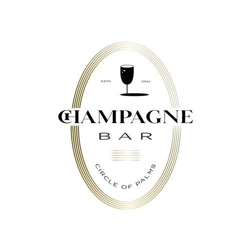 Luxury and modern Champagne Bar logo Design by harrysvellas