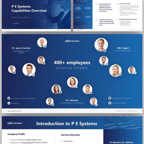 Modern PowerPoint Design for a Corporate Capabilities Deck to Showcase Expertise to Industry and DoD Design by MALOTA