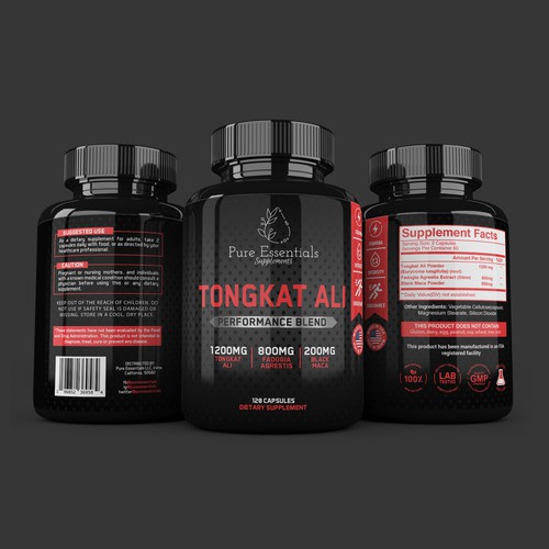 Design di Design a modern product label for my supplement bottle di Fredrick Balois