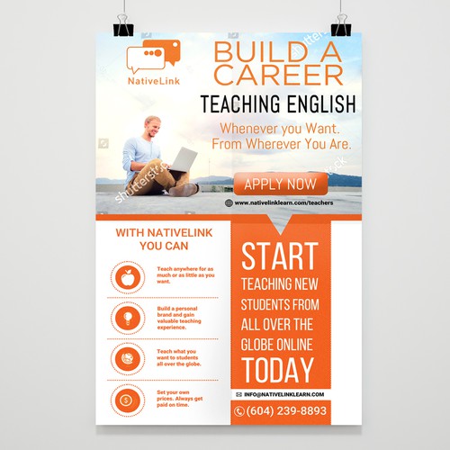 Design a poster to recruit teachers to a new web app Design by Mr.TK