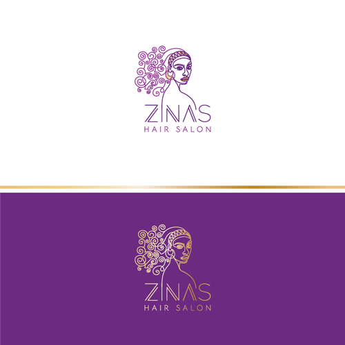 Showcase African Heritage and Glamour for Zina's Hair Salon Logo Design by Tanja Mitkovic