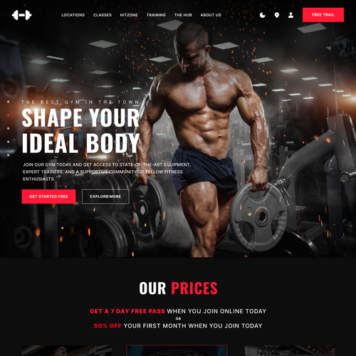 Design homepage and location page for Gym website Design by Mohammad Kashif