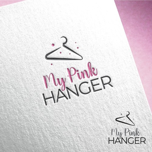 Stylist in Need of Iconic Pink Hanger Logo-ontwerp door Digitalum