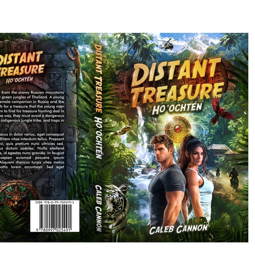 Fiction Book Cover for a Vibrant Jungle Adventure Design by MarCreative™