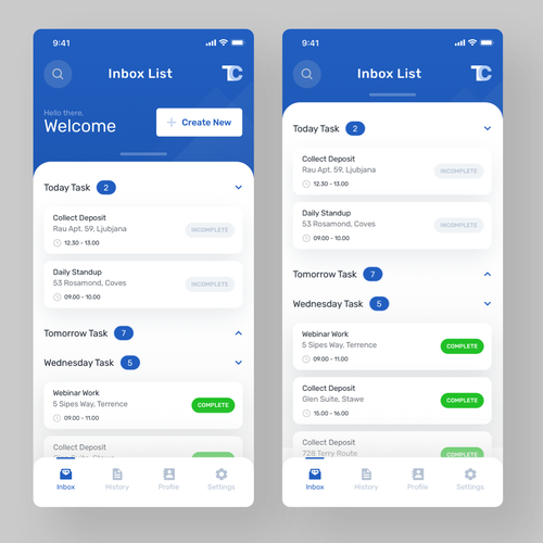 Clean and modern business app design Design by RFNco