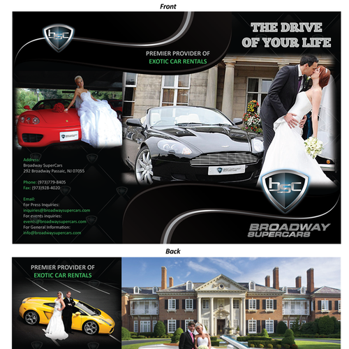 Cutting Edge Leaflet to promote Exotic Cars for Weddings Diseño de Lukasmarcus