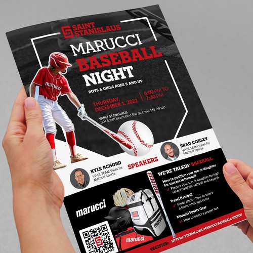 Creative flyer for baseball presentation