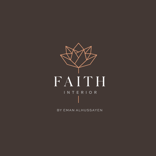 Design an ORIGAMI Lotus logo for an interior design company. Design by wachiwachi