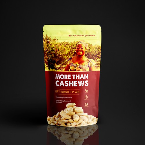 Create a beautiful stand up pouch for Sustainable, Single Origin Cashew Nuts Design by UniqueHub