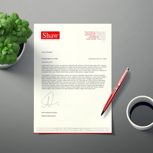 Letterhead for Divorce & Family Law Firm; Modern, Minimalist, Conservative Design Design by Xclusive16