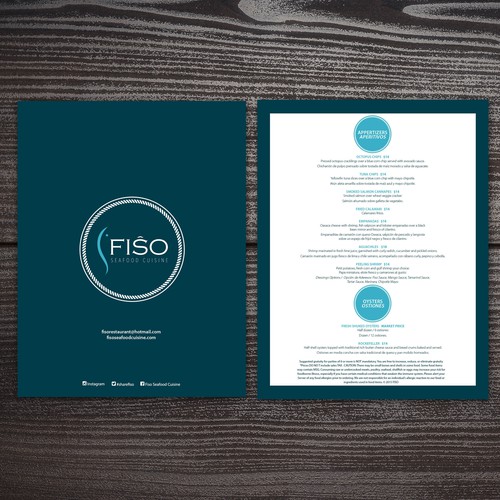 Urban , Modern,   Fine dining seafood menu Design by Tety design