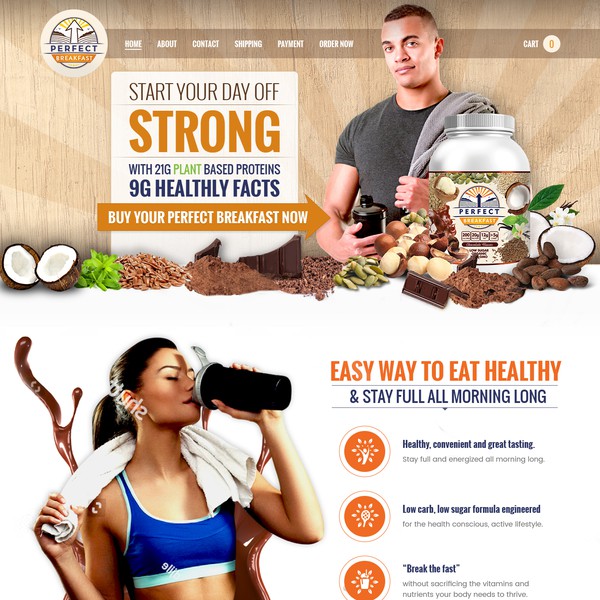 Final Home Page Design for Breakfast Protein
