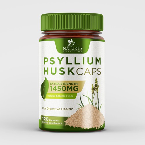 Natural Psyllium Husk Capsules Design needed for Nature's Nutrition Design by EsoWorld