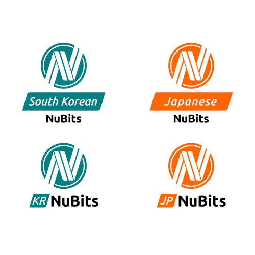 Vectorize logo and pick colors of new NuBits for South Korea and Japan Design by zurcaled