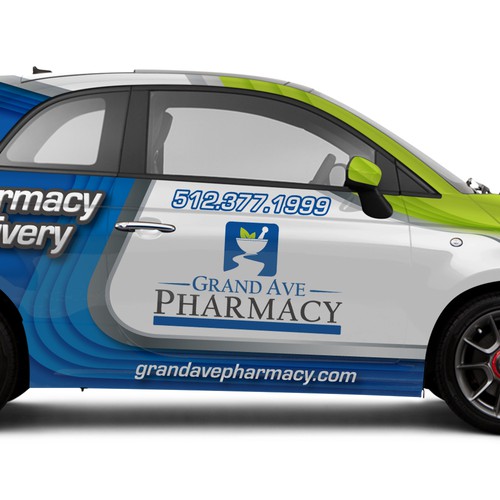 Pharmacy delivery car full wrap design Signage contest