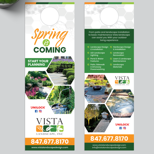 "Vista door hanger" winning Postcard, flyer or print