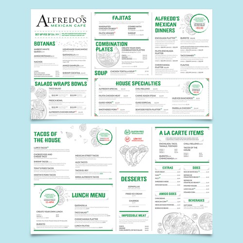 Traditional Mexican Restaurant needing new menu design! Design by JeDsign