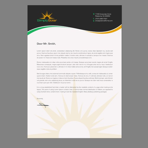 "Renewable Energy Company Letterhead" Design by chandrayaan.creative