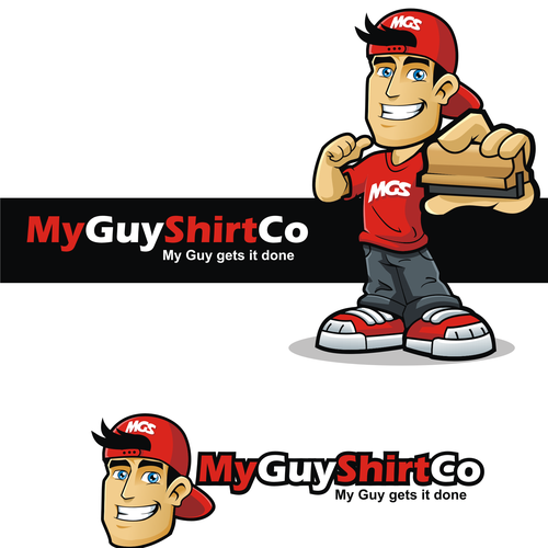 Design a cartoon guy logo for t-shirt printing company | Logo design  contest | 99designs