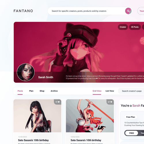 Design a membership fan club site where Japanese creators connect with English speaking supporters Design by Alex Capellan.