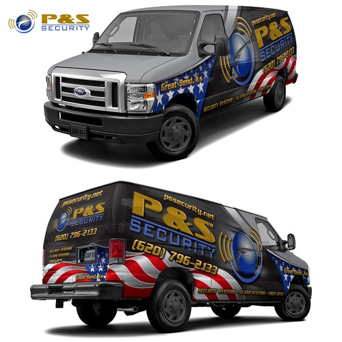 Americana, Service van that installs alarm systems, camera systems & install fiber optic cables Design by adelea