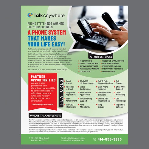 TalkAnywhere Sales Flyer Design by Dzine Solution