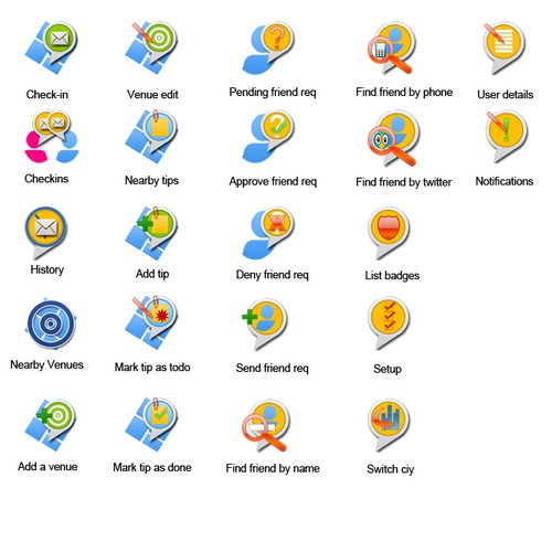 Need Icons for a  foursquare.com Mobile Application