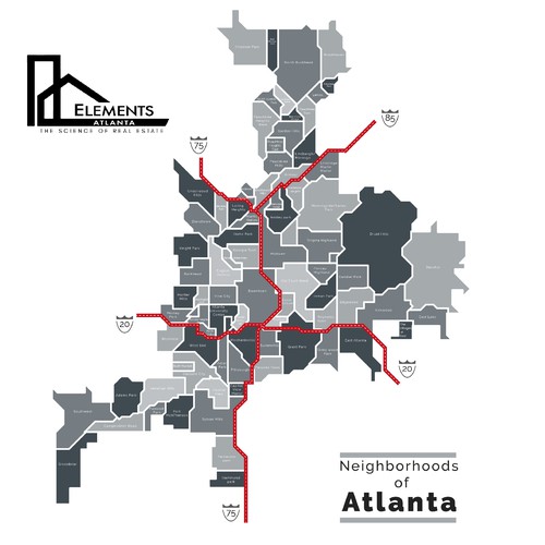 Neighborhood Map of Atlanta Design by ANGEL■█