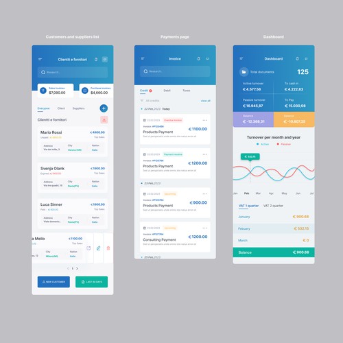 accounting application mobile Design by MercClass